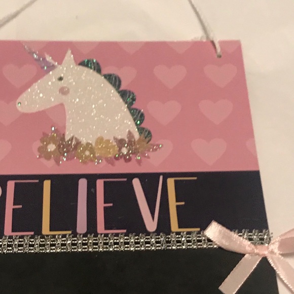 Unicorn "Believe" Hanging Write On Chalkboard - Picture 5 of 13